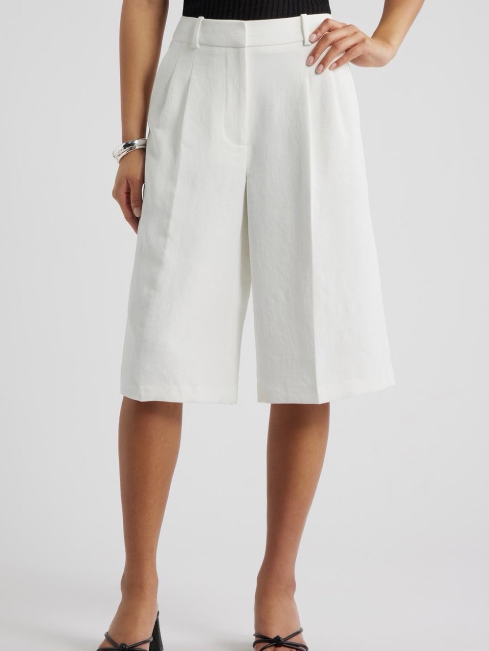 Open Edit Curator Crepe Culottes in Ivory